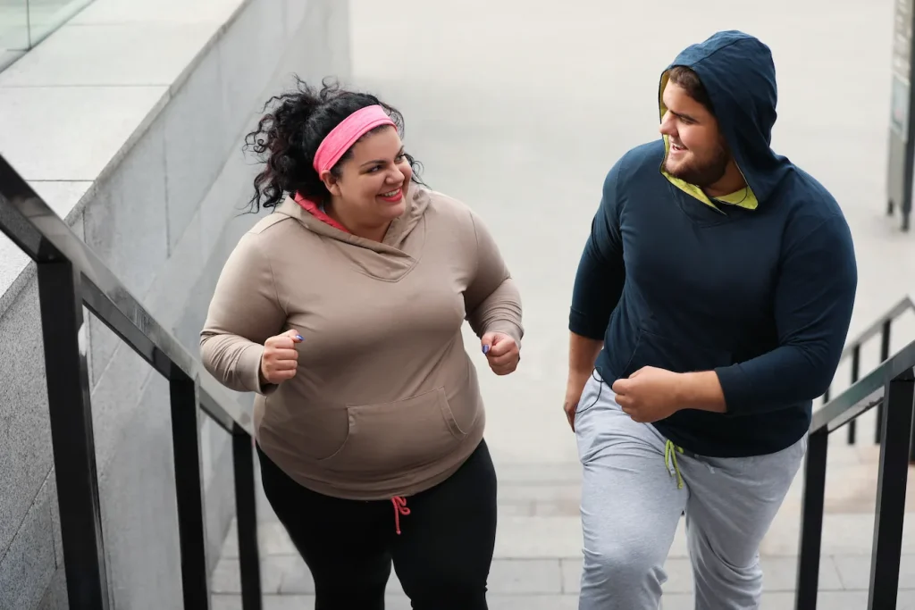 Friends jogging together